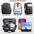 hk Slim Laptop Backpack for Men Women, Lightweight Business Backpacks 17.3 Inch Water-resistant Computer Bag for College Work Daily