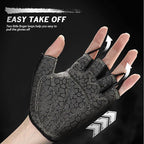 Bike Gloves for Men Women with Anti-Slip Shock-Absorbing Pad, Light Weight Half-Finger Cycling Gloves