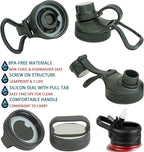 Modern Water Bottle with Straw Lid Dustproof, 3 Lids Vacuum Insulated Stainless Steel Metal Thermos, Reusable Leak Proof BPA-Free Flask for Gym, Travel, Sports-24 Oz Gradient Blue