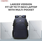 Swissdigital Design Travel Laptop Backpack for Men and Women, 35L Expandable Large Business Backpack with USB Charging Port for Fits 17 Inch Notebook, Blue | SD1671-12
