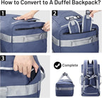 MIER Water Resistant Backpack Duffle Heavy Duty Convertible Duffle Bag with Backpack Straps for Gym, Sports, Travel