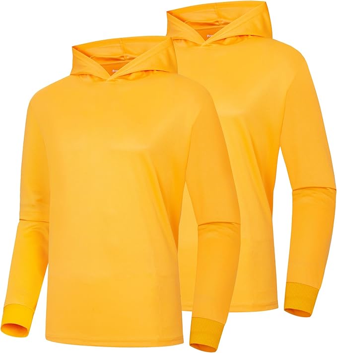 ProtectX High Visibility Sun Protection Lightweight Long Sleeve Hoodie, UPF 50+ Quick-Dry, SPF UV Shirt, Active Wear