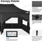 COBIZI 10x20 Pop up Canopy Tent 10x20 Canopy with 6 Sidewalls Waterproof Heavy Duty Commercial Canopy Tent for Parties Outdoor Tent Garden Gazebo Tent, Carry Bag with Wheel(10x20ft, Black)