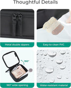 BAGSMART Mini Clear Makeup Bag for Women Portable Travel Toiletry Bag, Cute Small Water-ResistantCosmetic Bag TSA Approved Clear Makeup Case Pouch with Zipper for Car Essentials(Black)