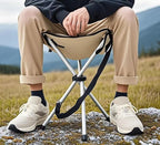 Folding Camping Stool,16.5" Folding Camping Chairs,Portable Tripod Seat,Outdoor Travel Tall Chair for Camping Walking Hunting Hiking Fishing Mountaineering Picnic Beach BBQ Garden Lawn(apricot)