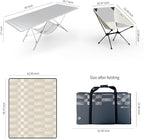 ONEFOREST Camping Table with 2 Camping Chairs and Picnic Blanket, Blanket Tote to Organize Table and Chairs for Outdoor Hiking Picnics BBQ Cooking