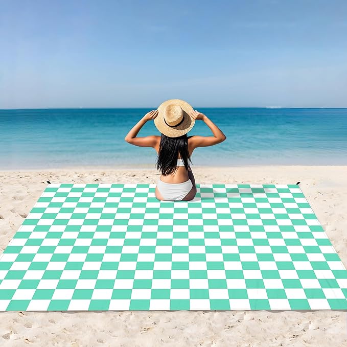 Beach Blanket, Waterproof Sandproof Beach Mat Lightweight Outdoor Picnic Blanket for Travel, Camping, Hiking