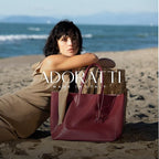 Italian Leather Tote Bag for Women - Large Shoulder Shopper, Fits 16” Laptop, Keychain Holder, Made in Italy