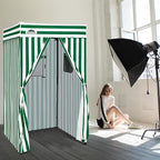 EAGLE PEAK Flex Compact 4x4 Pop-up Canopy Changing Room, Portable Privacy Dressing Room for Indoor Fashion Photoshoots, Camping, or Pool, White/Green