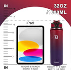 32oz Insulated Water Bottle with Straw Lid & Spout Lid & Paracord Handle, Stainless Steel Water Bottle Wide Mouth, Double Wall for Women Men Gym Fitness Outdoor