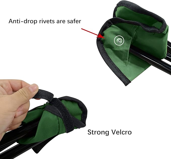 Folding Camping Stool Portable Outdoor Chair Use Height 13.7in Fishing Chair Seat for Camping Hiking Golf Hunting Hiking Outdoor Gardening and Travel Beach Maximum Weight Capacity 280 lbs(Green)