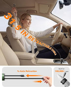 SUPERONE 5 in 1 Retractable Car Charger with Dual Type C Cables, 90W Fast Charging USB C Car Accessories Adapter for iPhone 17/16/15/14/13/12, iPad, Galaxy, Pixel