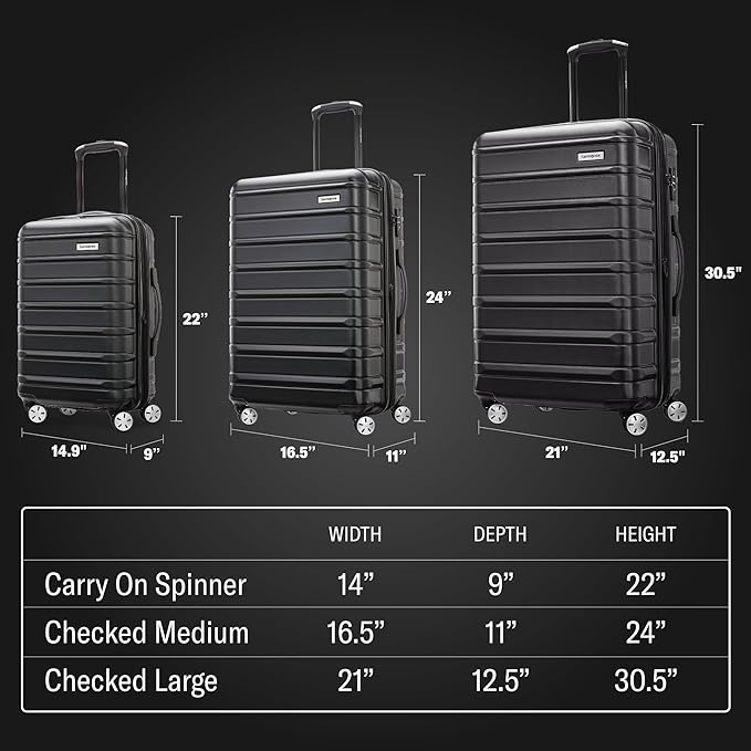 Samsonite Omni 2 Hardside Expandable Luggage with Spinner Wheels, Checked-Large 28-Inch, Purple