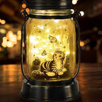 Cat Gifts Cat Solar Lanterns Cat Solar Lights Outdoor Cat Lover Gifts for Women Men Cat Lovers Gifts Hanging Cat Lanterns with Stake for Yard Lawn Garden Decor Waterproof Cat Butterfly Lantern Torches