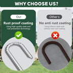 10 Pieces J Hooks Rebar Metal Tent Stakes 16 Inch Galvanized Ground Anchors Yard Stakes for Landscape Fabric Artificial Turf Heavy Duty Anti Rust for Outdoor Lawn Decorations Inflatables Swing Set