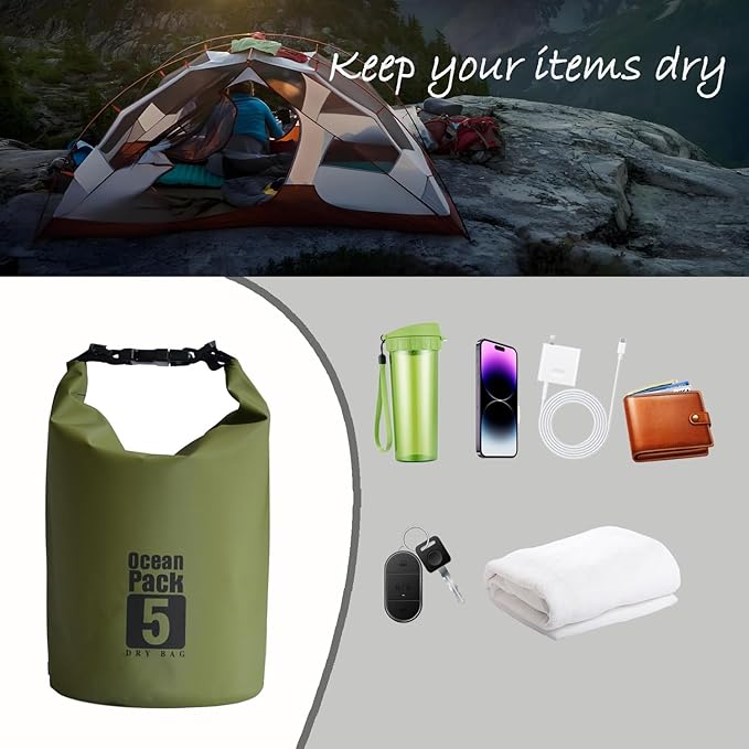 Dry Bag Waterproof Backpack 5L/10L/20L/30L Roll Top Waterproof Bag,Floating Dry bags for Kayaking,Swimming,Boating,Camping,Beach.