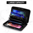 Credit Card Holder, Mini Aluminum Card Wallet RFID Blocking Slim Metal Hard Card Case for Women Men, Pretty Cat