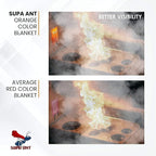 Supa Ant Emergency Fire Blanket for Home and Kitchen - 4 Pack 1500F High Visibility (Glow in The Dark) Smother Kitchen Fire Blanket - CE Certified Hero Fire Blankets Emergency for Home (47in)
