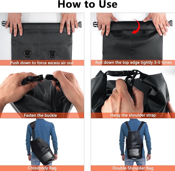 JXE JXO 15L Waterproof Faraday Dry Bag for Electronic Device Security | Military-Grade EMP & RFID Signal Blocking, Anti-Tracking & Hacking Protection, Data Privacy Shield for Mobile Devices （Matte）