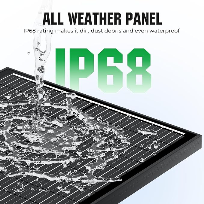 18BB 200W Solar Panel, 2Pcs N-Type 12V/24V 100 Watt Solar Panels, 25% High Efficiency Monocrystalline Solar Module, for RV, Boat, Marine, Trailer, Farm, Rooftop and Home Off-Grid System