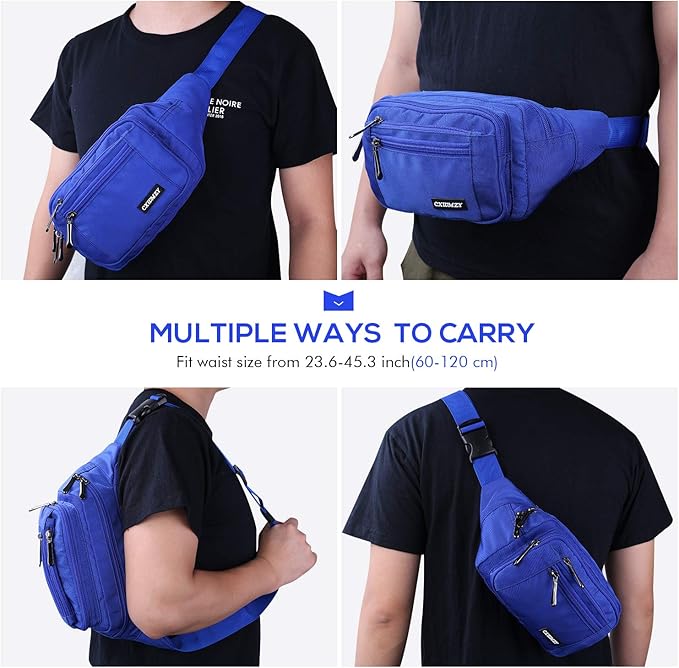 CXWMZY Fanny Packs For Women & Men Waist Pack Hip Bum Bag with Multi-Pockets Large Capacity Waterproof Casual Bum Bag for Disney Traveling Casual Cycling Running Hiking