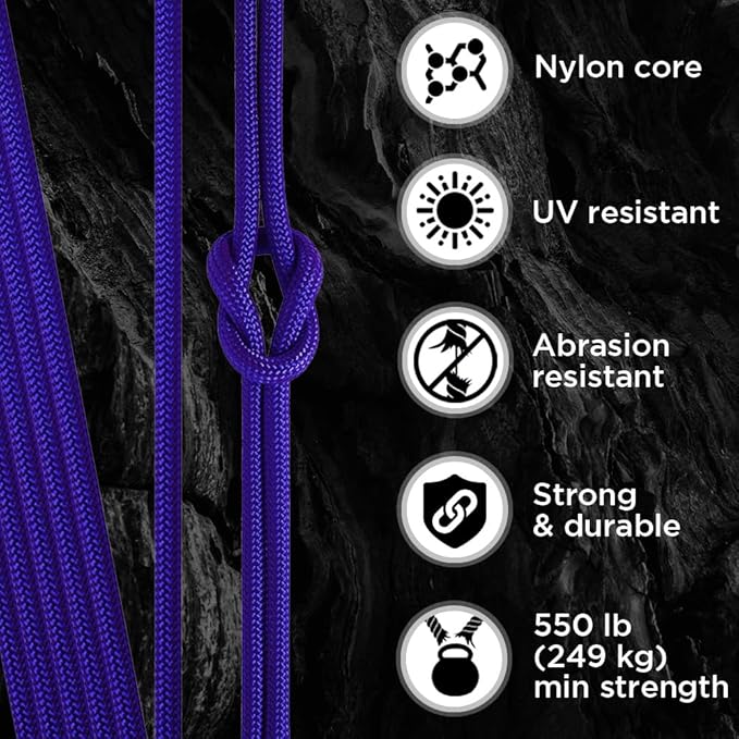 TECEUM 5/32" Paracord Rope 1000 – 1000ft / 200ft / 100ft / 50ft – Tactical Parachute Cord 4mm – 45+ Colors – Nylon String for Survival & Camping Gear – Stripe Cord for Survival – Utility Rope