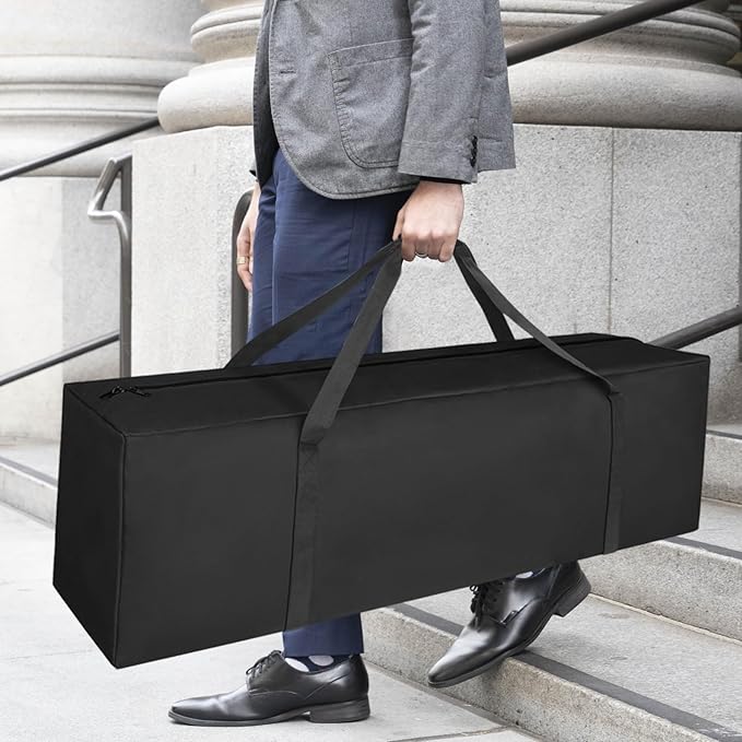 COOLBEBE 52" Sports Duffle Bag - 160L Extra Large Travel Duffel Luggage Bag with Upgrade 2-way Lockable Zippers, Sturdy & Water Resistant Long Duffle Bag for Camping Moving (Black 52inch)