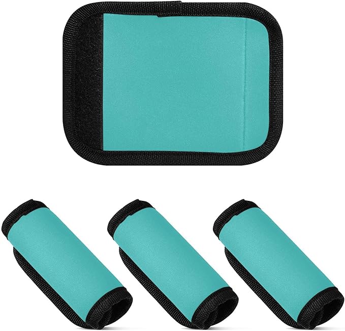 DOMIKING Blue Green Luggage Handle Wrap Soft Luggage Identifiers for Suitcase Tags Marker for Travel Bag Luggage Suitcase Handle Covers Travel Accessories, 2 Pack