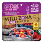 Wild Zora Paleo Freeze Dried Meals for Backpacking & Camping - Healthy Gluten Free & Grain Free Camping Meals/Backpacking Food + No Added Sugar - Great for Travel (Cliffside Coconut Berry 2-Pack)