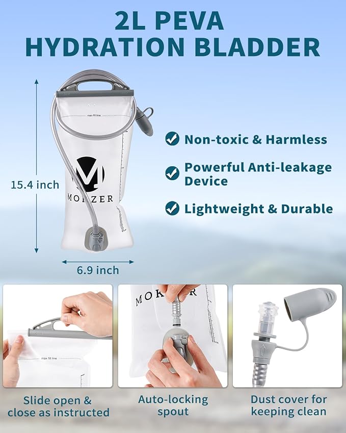 Running Hydration Vest with a 2L Water Bladder, Hydration Pack Lightweight Water Backpack for Running Hiking Cycling Marathon Trail for Men Women