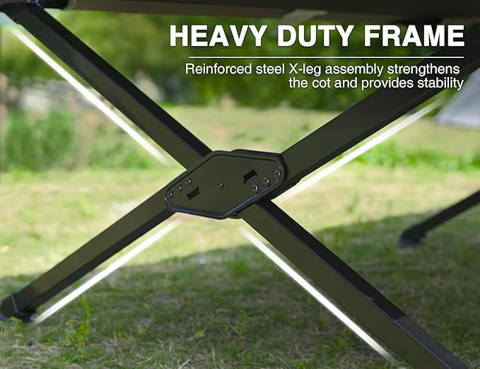EVER ADVANCED 2 Pack Extra Wide Camping Cot for Adults Oversized XXL Sleeping Cots Folding Cot Bed with Carry Bag, 84.3" L x 41.9" W, Support to 550 lbs