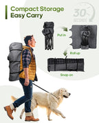 Double Camping Chair, Oversized Loveseat with 2 in 1 Carry Bag, Extra Padded Camp Chairs 2 Person Camping Couch Heavy Duty Sofa Folding Lawn Chair with Cup Holders for Couples Adults Patio Backyard