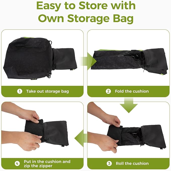 ATEPA 4-in-1 Travel Cushion, Ultralight Portable Inflatable Pillow Seat Cushion Neck & Back Support Travel Bag with Zippered Protection & Convertible Strap for Airplane Camping Backpacking