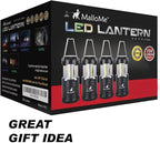 MalloMe LED Camping Lantern Flashlights 2 Pack & 4 Pack - Super Bright - 350 Lumen Portable Outdoor Lights (Black, Collapsible)