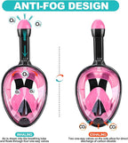 Full Face Snorkel Mask Adults with Dry Top System, Detachable Camera Mount, 180 Panoramic Anti-Fog Anti-Leak Diving Mask for Adult and Kids