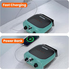 Overmont Paddle Board Pump Electric Portable, 20PSI Rechargeable SUP Air Pump with Auto-Off, Fast Dual Stage Inflation & Deflation, LCD Display, 12V Car Adapter for Inflatables, Kayaks, Boats, Tents