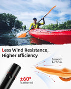 Abahub Adjustable Kayak Paddle 210-230 cm/ 230-250 cm Floating Kayaking Oars Boating Oars Canoeing Oars Black