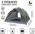 Happy Travel 1/2/3/4 Person Camping Tent, Instant Easy Pop Up Tents for Camping,Automatic Waterproof Family Camping Tent, Easy Set Up Tent,Portable Windproof Dome Tent for Camping Hiking & Traveling
