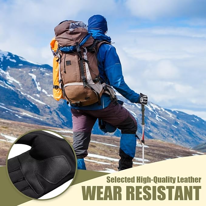 Pixel Panda Winter Gloves for Men Women Warm Touchscreen Gloves for Cold Weather Thin Water-Resistant Windproof Non-Slip Gloves for Cycling, Driving, Running, Hiking