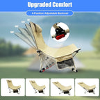 Oversized Backpack Beach Chairs 2 Pack with 4 Position Lay Flat Portable Low Camping Chairs with Headrest&Side Pocket Folding Reclining Chairs for Beach Lawn Outdoor