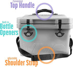 Viva 14QT On-The-Go Personal Portable Hard Cooler Ice Chest | Everyday, Beach, Sports, Camping, Picnics, Lunch Box, Groceries/Market