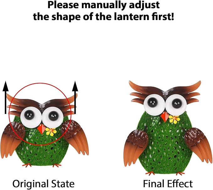 Owl Solar Lanterns Outdoor Waterproof Village Hollow-Out Metal Hanging Solar Lanterns for Outside Yard, Patio Ideal Gift for Women, Family, Friends