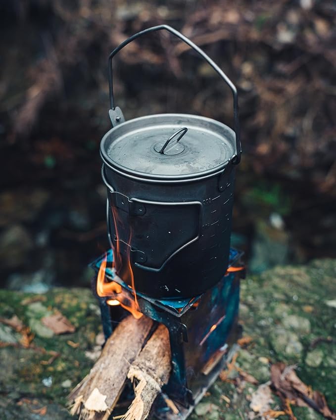 Fire-Maple Alti Titanium Cup | Ultralight Camping Mug with Scale | Foldable Drinkware for Coffee Tea | Ideal for Hiking Backpacking and Camp Use (900ML)