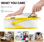 Lightweight Compression Packing Cubes for Suitcases, Compressible Expandable Travel Packing Organizer with Clear Toiletries and Backpack Bag, Travel Essentials for Carry on Luggage 7 Set