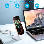 Magnetic Wireless Charger iPhone Charger Stand Stand Mag Safe Pad,2Pack Fast Mag-Safe Charging Station for iPhone 16 ProMax/16 Plus/15/14/13/12 Apple Magnet Wireless Charging Station/AirPods Pro 2/3/4