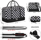 IBFUN Duffel Bag, 21'' Weekender Travel Bag with Shoe Compartment, Waterproof, Overnight Duffel Bag for Women, 3PCS