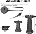 2025 Upgraded Taller 52cm Collapsible Stool with Cushion,Portable Seat,Telescoping Stools,Adujstable Camping Folding Chair for Adults,Maximum Loading 550Ib for Garden Travel Fishing BBQ