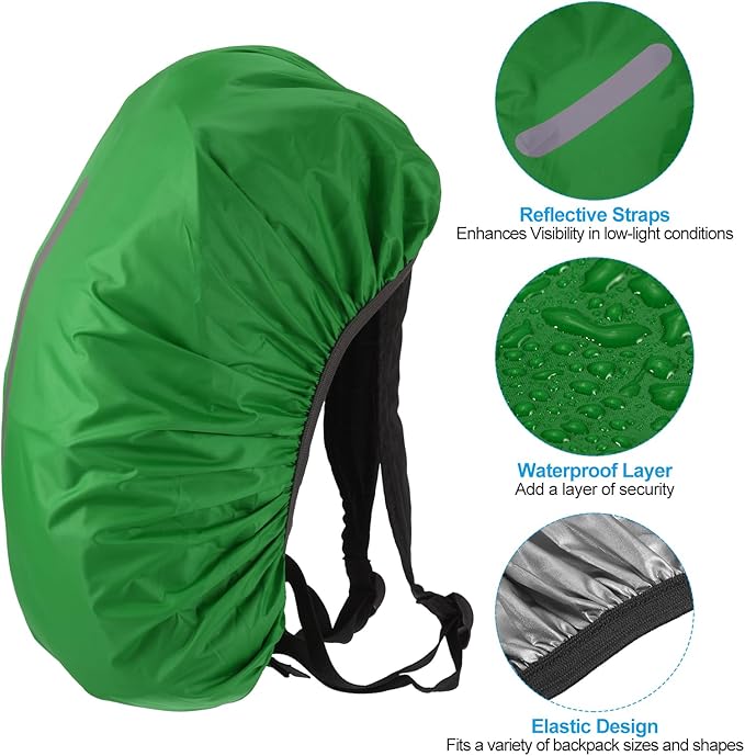 PATIKIL Waterproof Backpack Rain Cover, Non-Slip Backpack Cover with Vertical Reflective Strap Stay Dry for Hiking, Camping, Hunting