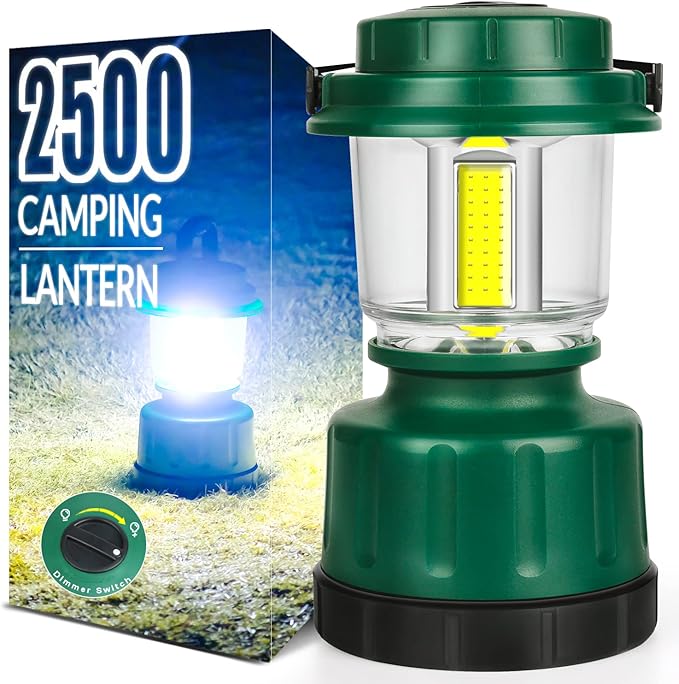 LED Camping Lantern, Water Resistant Emergency Light for Power Outage, Hurricane, Hiking