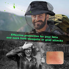 tupi Premium Mosquito Head Net Mesh, 1 Pack Bug Face Net for Fly & Mosquito Protection | Ultra Large & Long, Finest Holes for Camping, Hiking, Fishing, Gardening, Safari, Fits All Hats for Men & Women